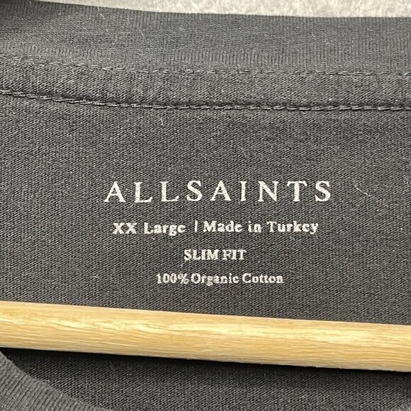 All Saints Brace Tonic SS Crew T-Shirt Mens XXL Black - Picture 3 of 6